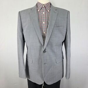 Express Men's Sport Coat Blazer Gray Stretch+ Machine Washable Extra Slim 46R